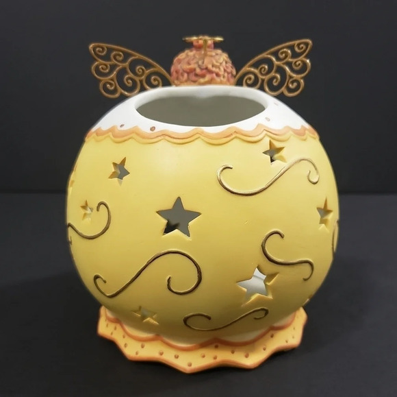 ROLY Poly Harp Angel Tealight Candle Holder By Party Light Yellow Candle Holder - Picture 2 of 6